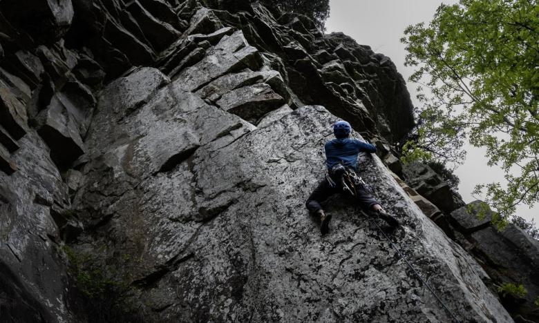 Climbing at Mount Magazine State Park. Photo by Kirk Jordan. 
